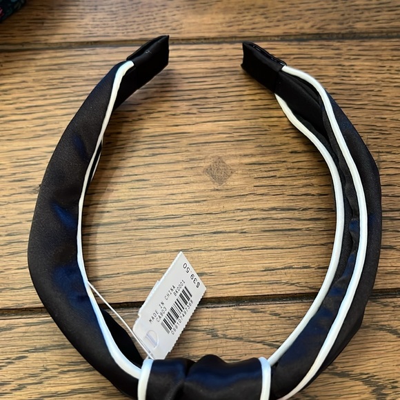 J. Crew NWT Black and White Satin Headband - Picture 3 of 3